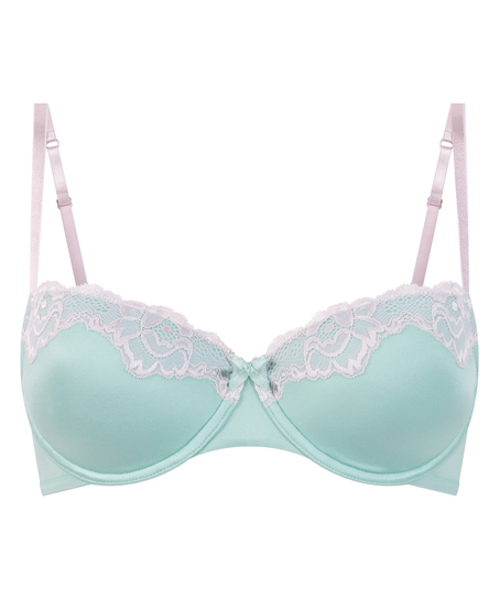 Biustonosz usztywniany z fiszbinami Lace & Shine, Niebieski
