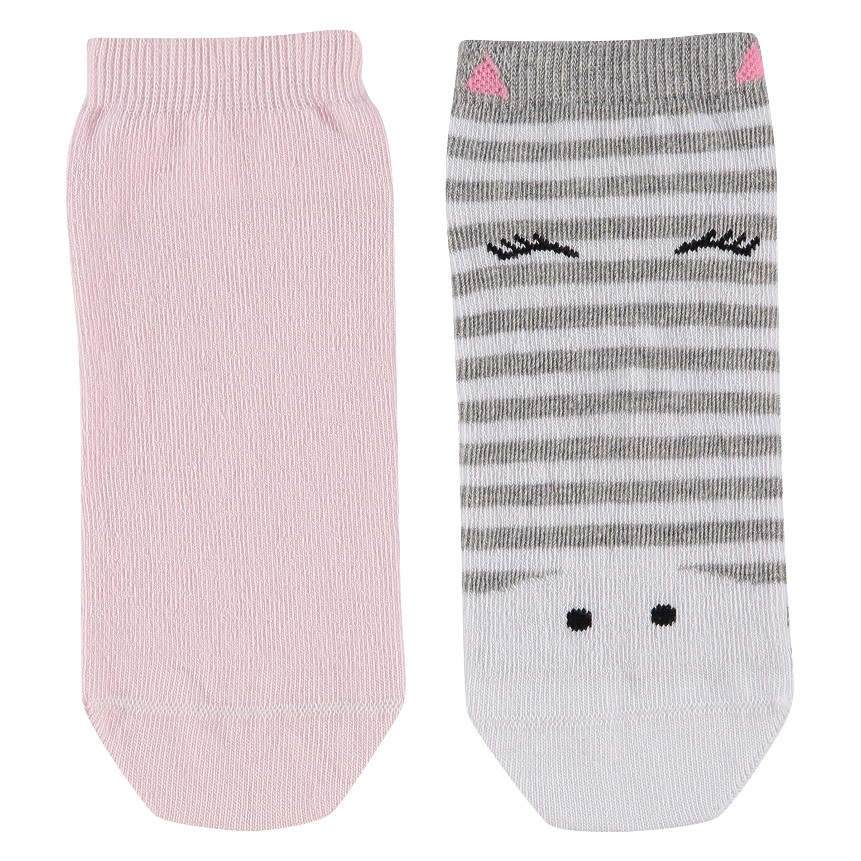 Zestaw 2 par bawełnianych skarpetek stopek, Różowy, main