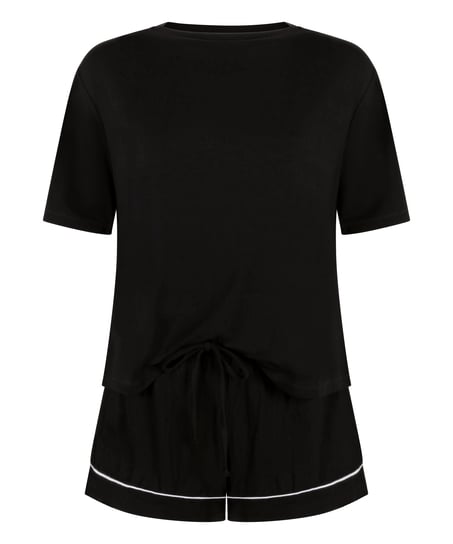 Komplet Piżamy Jersey Essential, Czarny