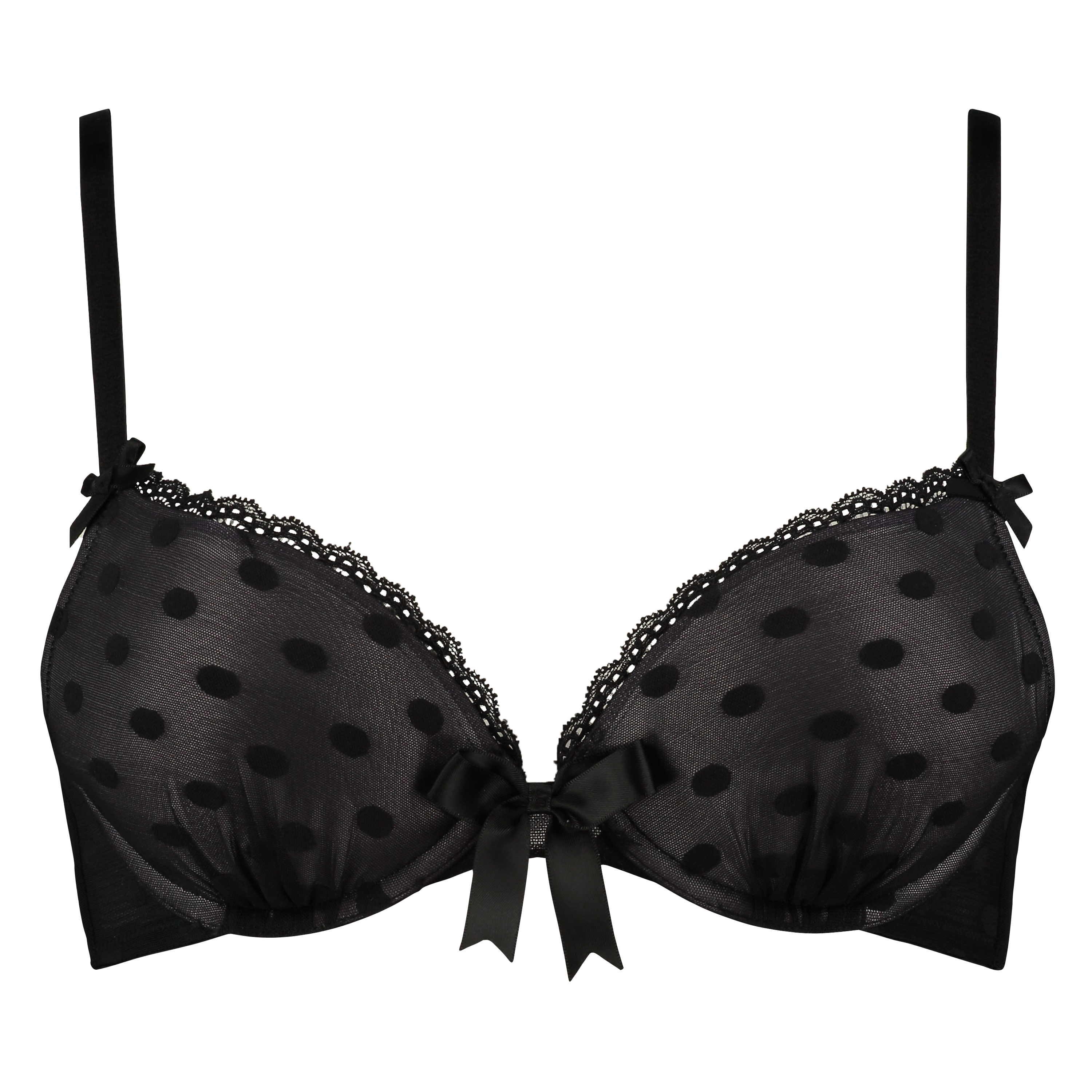 Padded underwired push-up bra Elle, Czarny, main