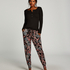 Top piżamowy z długimi rękawami, Czarny