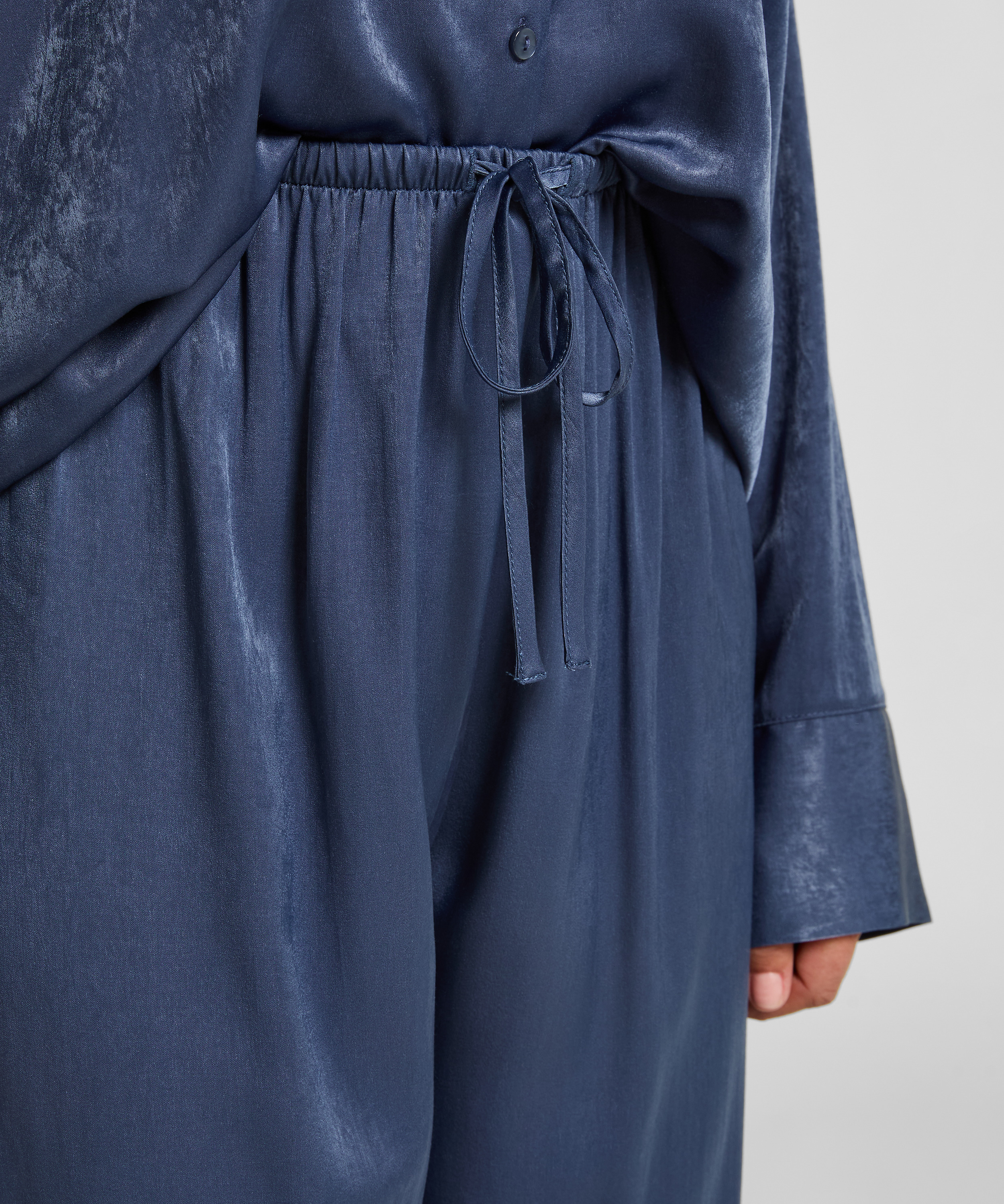 Spodnie z satyny, Niebieski, main