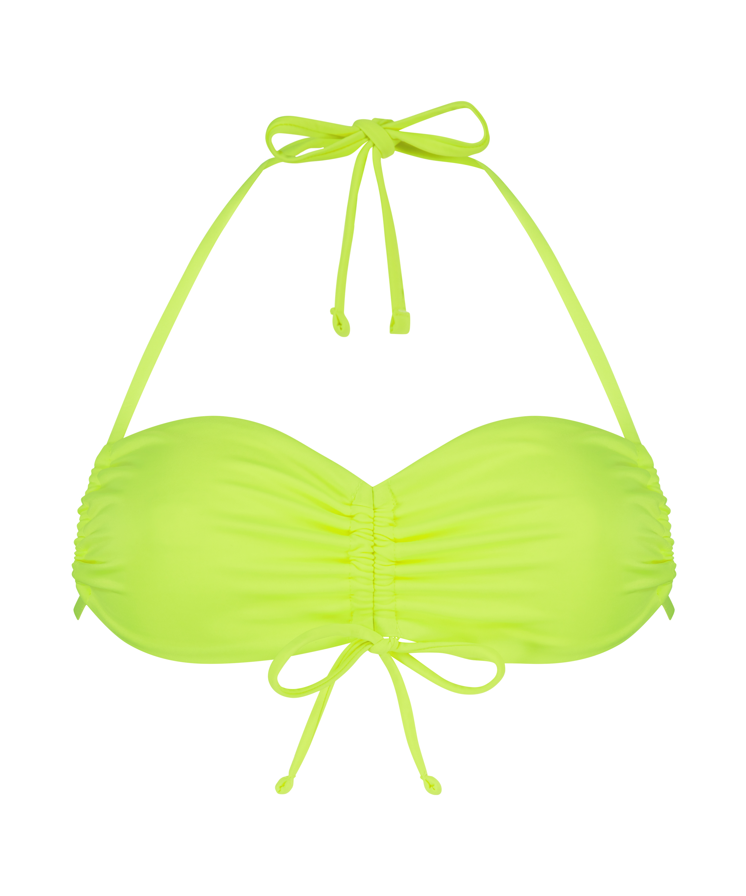 Krótki marszczony top bikini Glow, Żółty, main