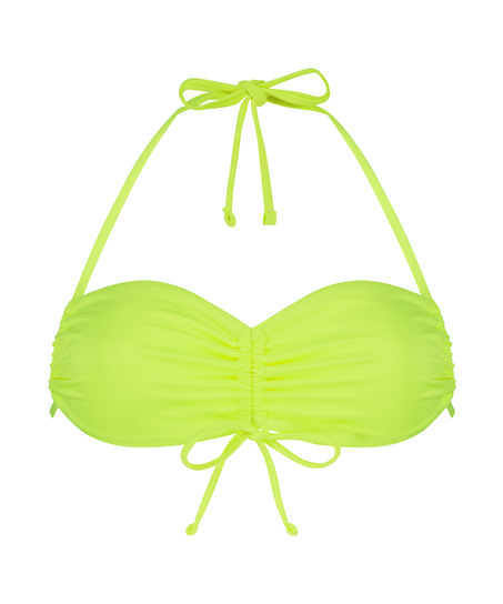 Krótki marszczony top bikini Glow, Żółty