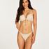 Crochet Bikini push-up Lurex Top, Biały