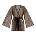 Kimono z siateczki w panterkę, Czarny