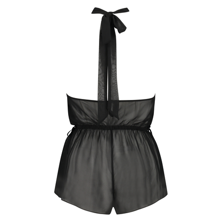 Embroidery playsuit, Czarny