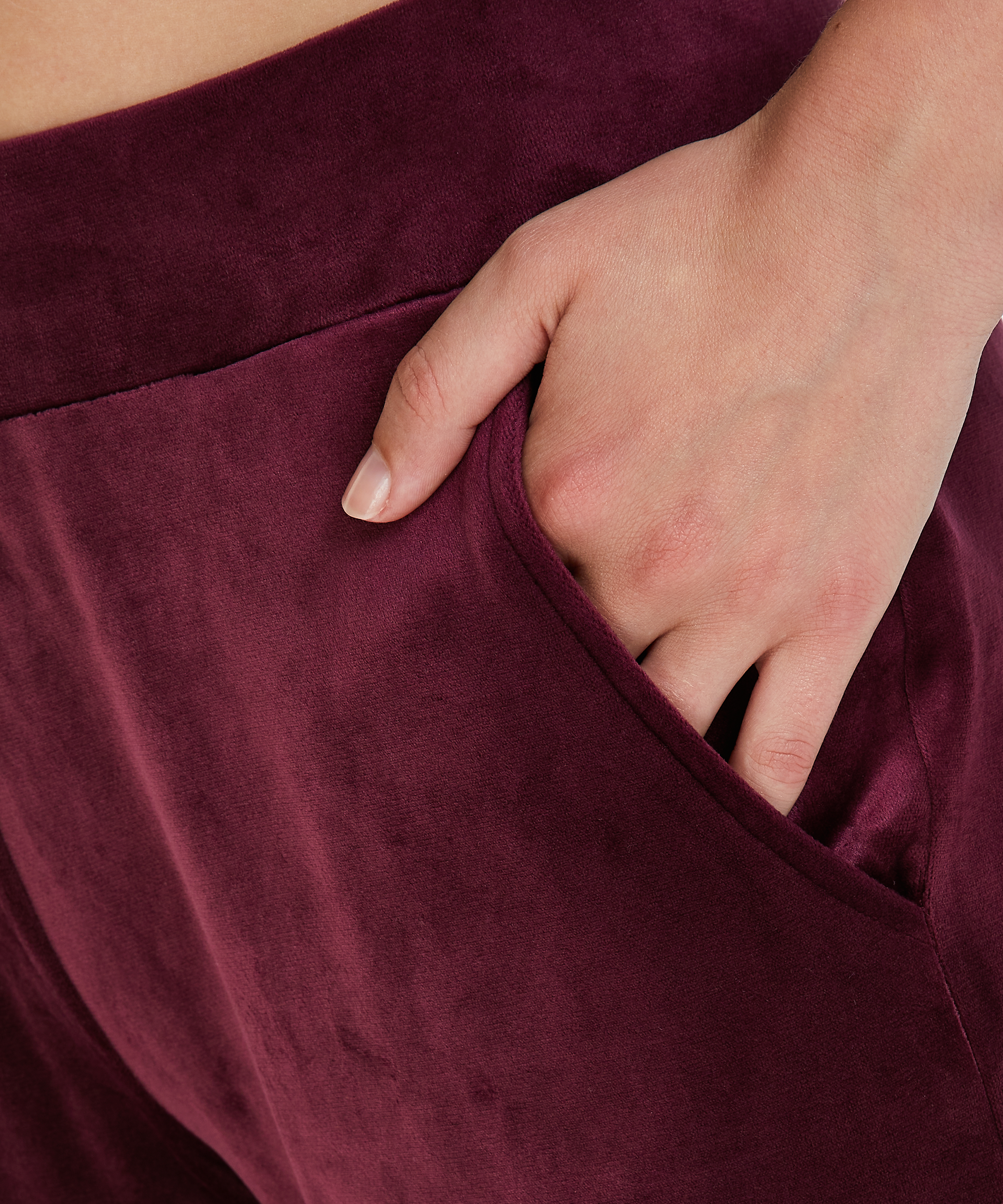 Velours Pyjama Bottoms, Czerwony, main