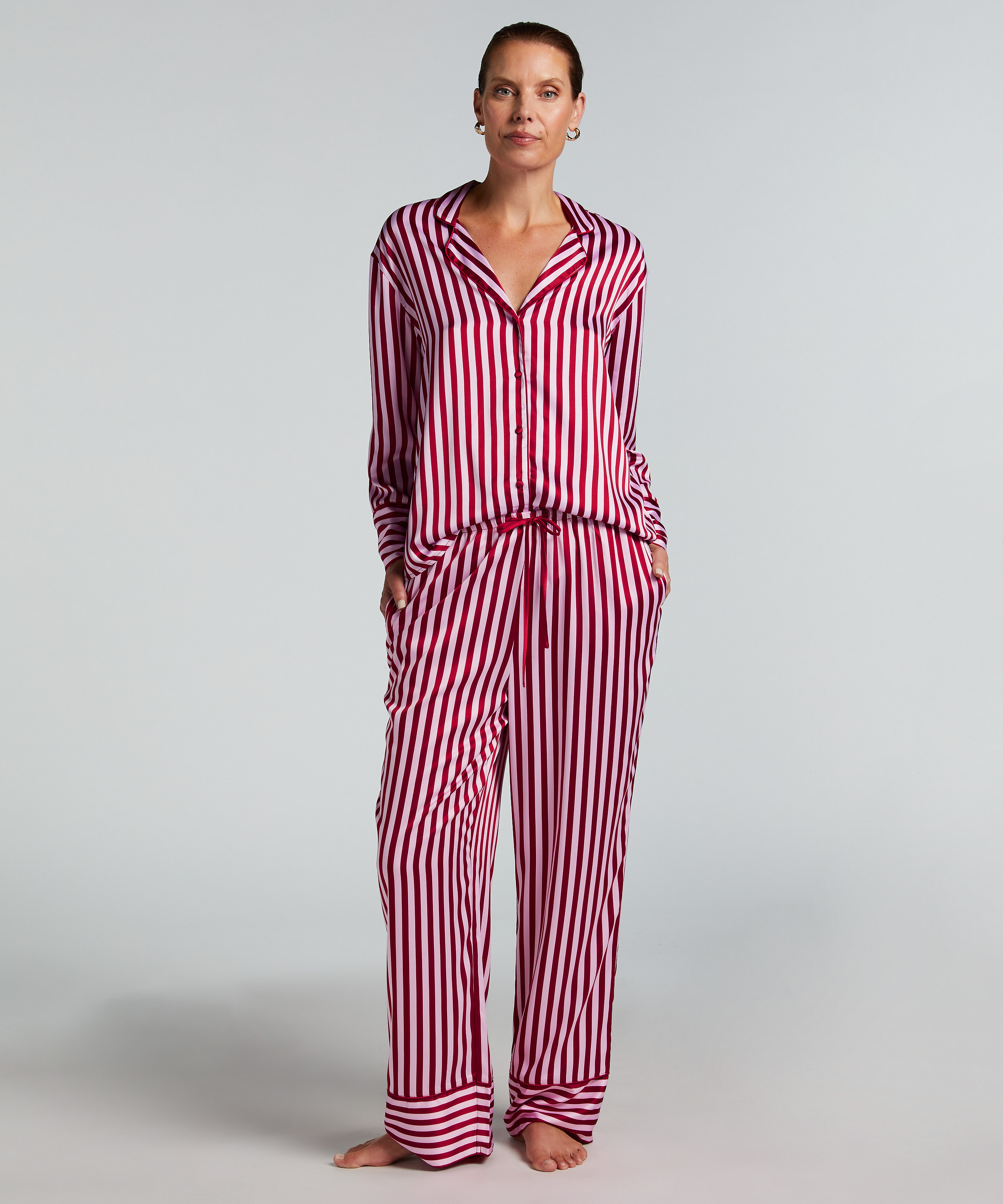 Spodnie z satyny, R&oacute;żowy, main