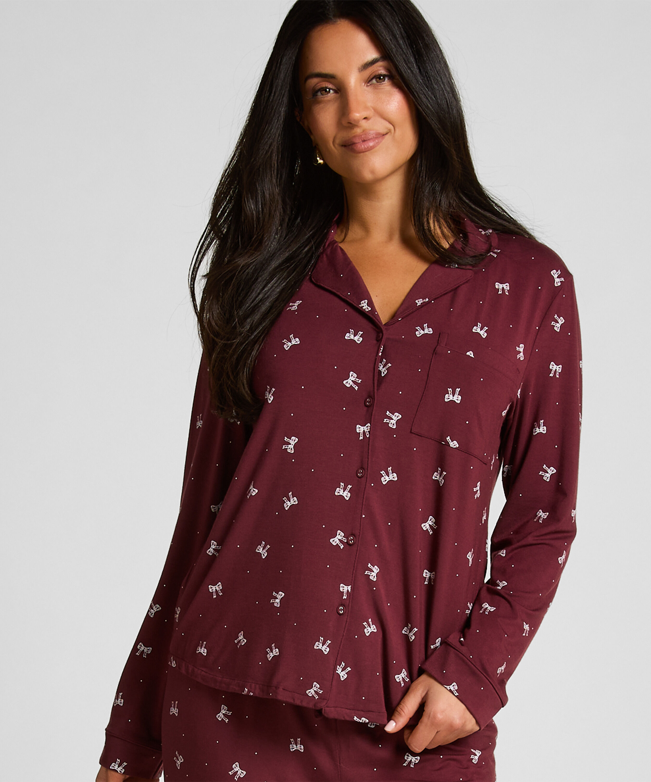 Narzutka Essential z dżerseju z długim rękawem, Fioletowy