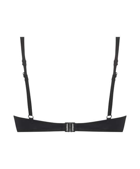 Usztywniany top bikini z fiszbinami Luxe miseczka E+, Czarny