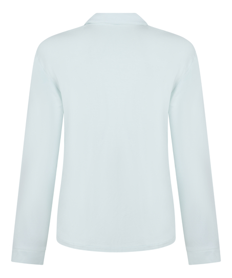 Narzutka Essential z dżerseju z długim rękawem, Niebieski