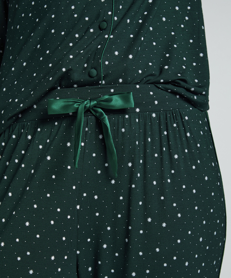 Spodnie piżamowe z dżerseju, Zielony