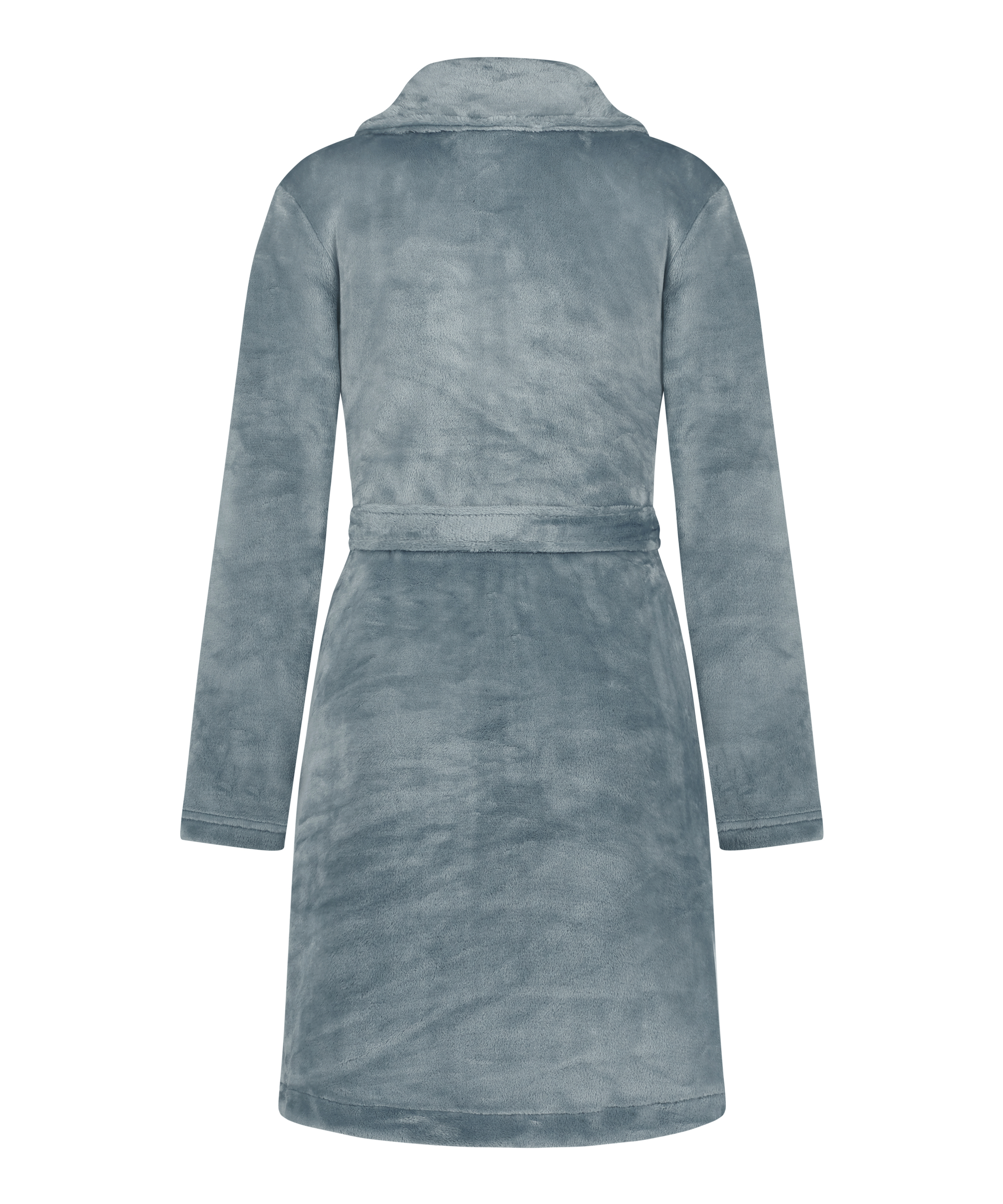 Szlafrok z polaru z zamkiem błyskawicznym, Niebieski, main