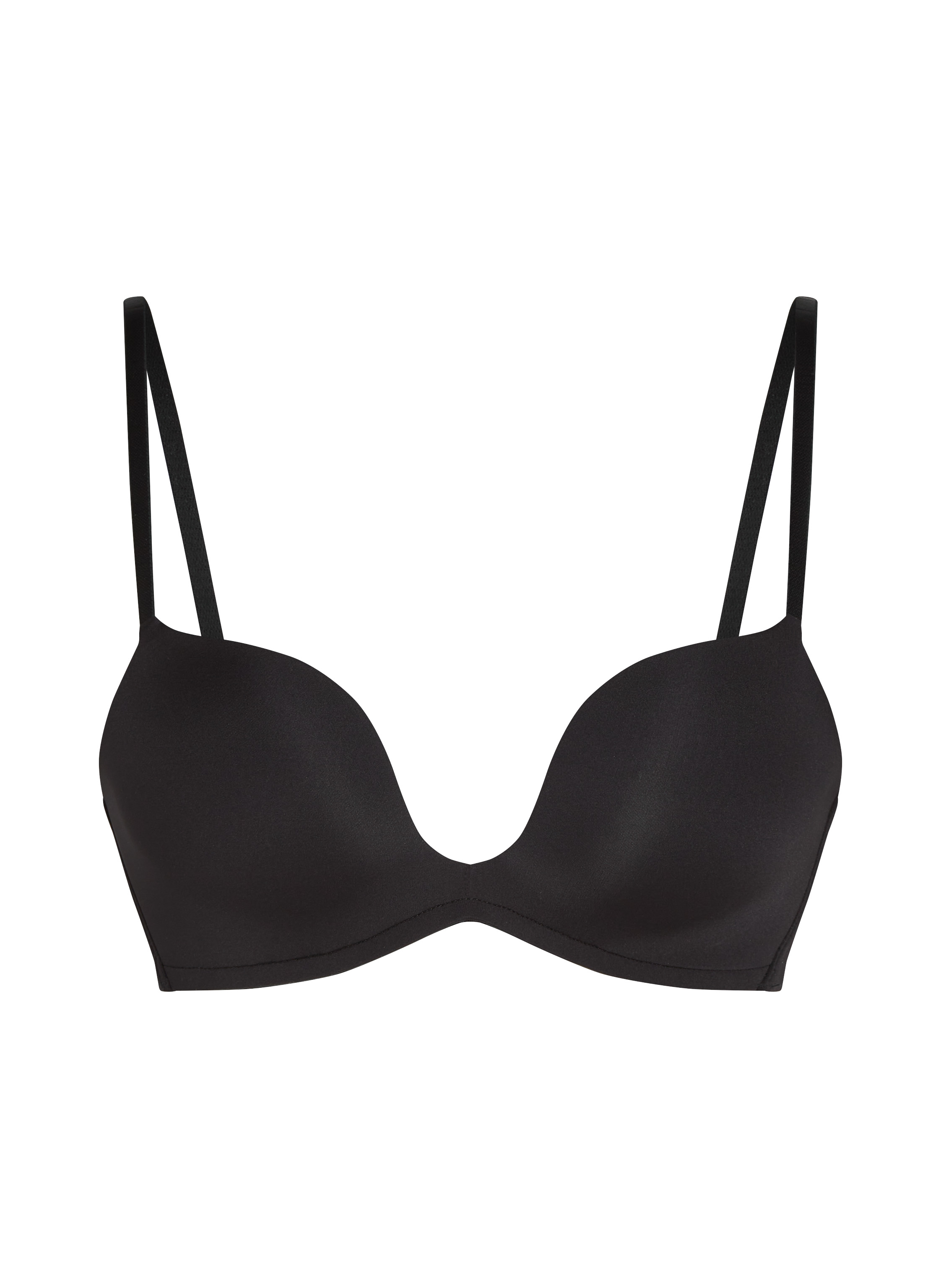 Usztywniony biustonosz push-up z fiszbinami Deep-V, Czarny, main