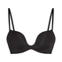 Usztywniony biustonosz push-up z fiszbinami Deep-V, Czarny