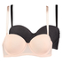 2 Strapless Padded Underwired Bras Lace, R&oacute;żowy