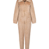 Onesie ze wzorem warkoczy z zamkiem błyskawicznym, Beżowy