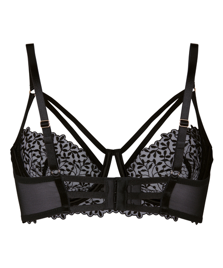 Biustonosz Longline Kristina z Fiszbinami Bez Wkładek, Czarny
