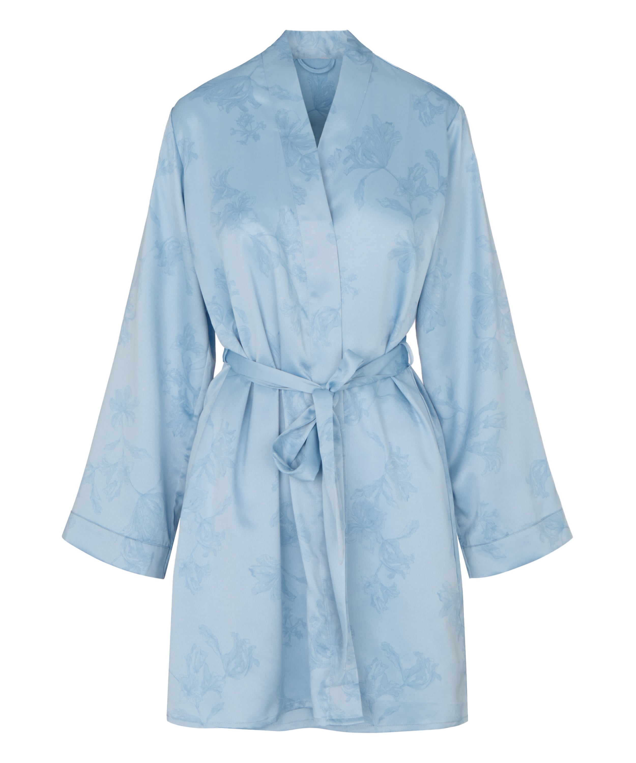 Kimono Kwiatowy Wz&oacute;r, Niebieski, main