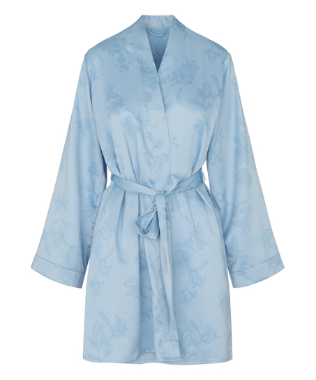 Kimono Kwiatowy Wz&oacute;r, Niebieski