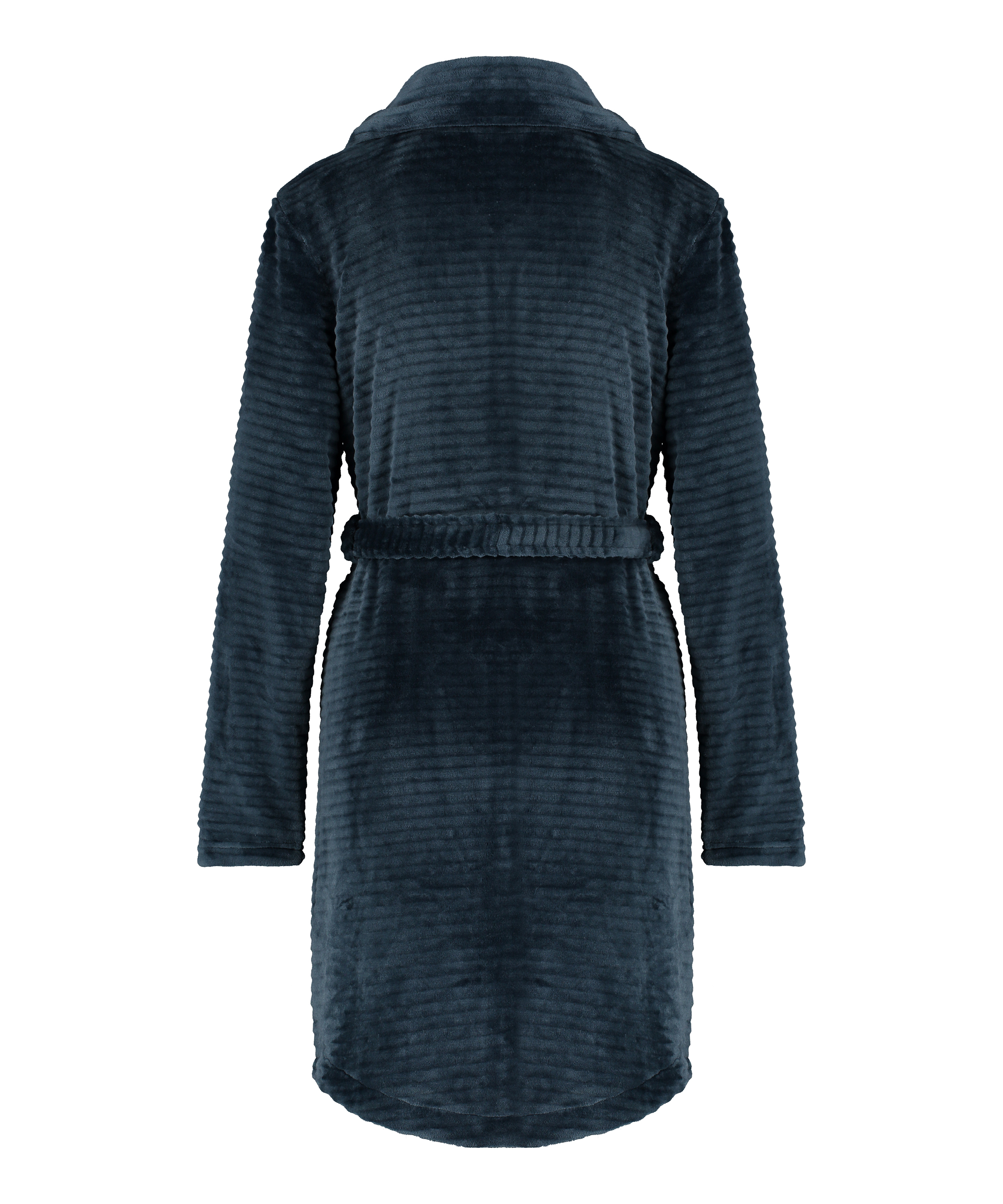 Szlafrok z polaru z zamkiem błyskawicznym, Niebieski, main