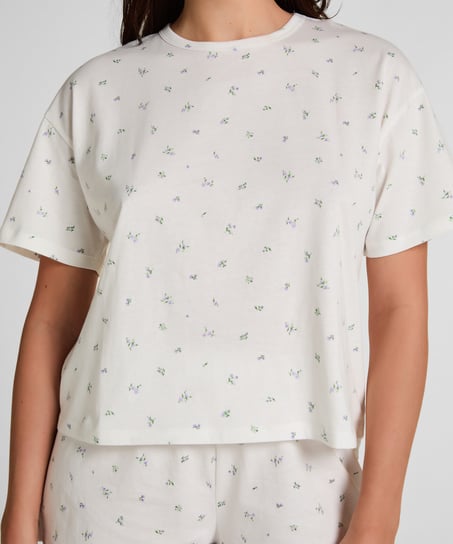 Zestaw piżamowy z bawełny, Biały