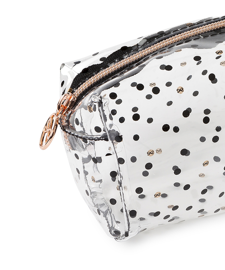 Dotted Make-Up Bag, Czarny