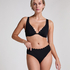 Scallop biustonosz bikini bez wkładek z fiszbinami, Czarny