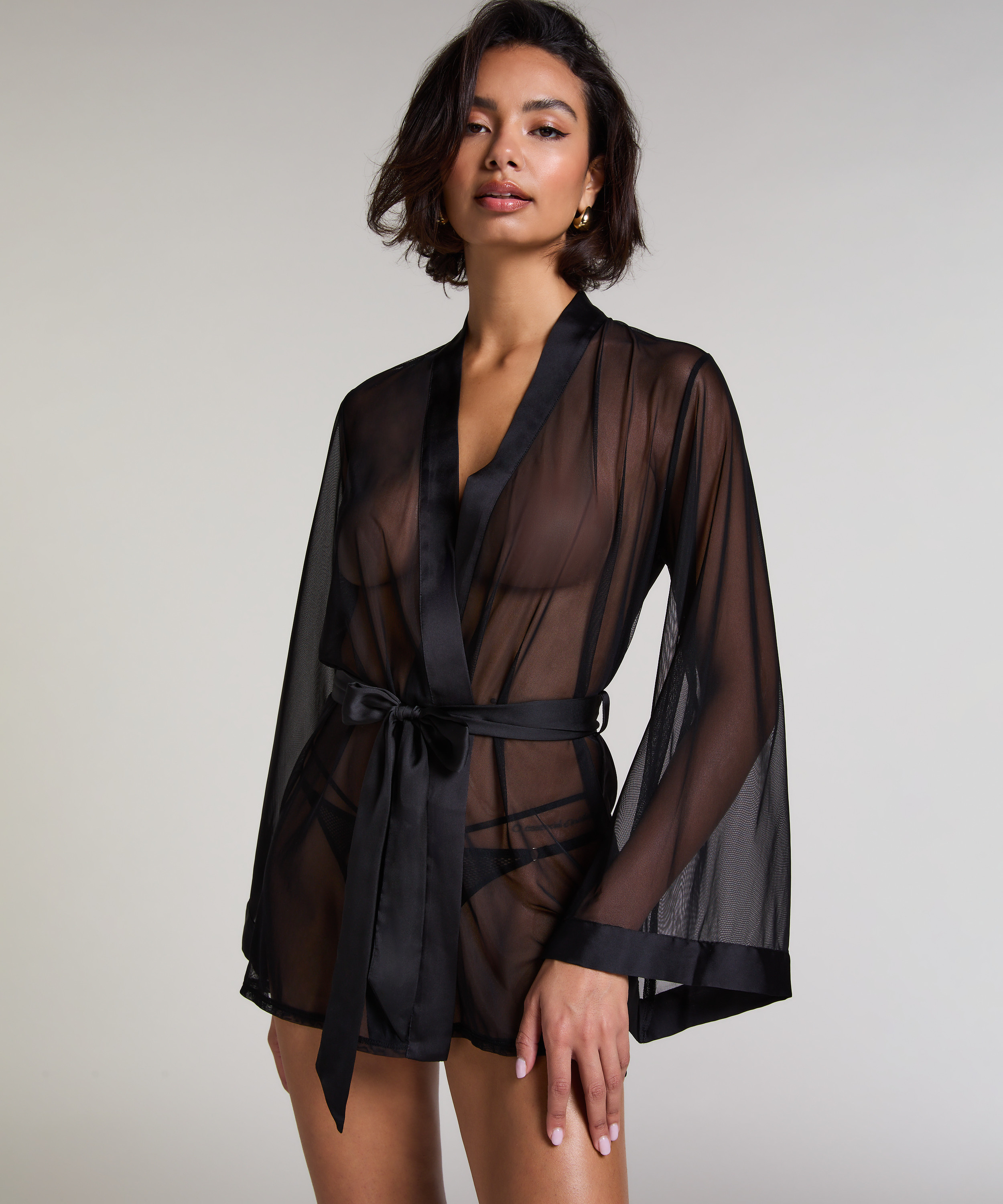 Kimono Maxime Tulle, Czarny, main