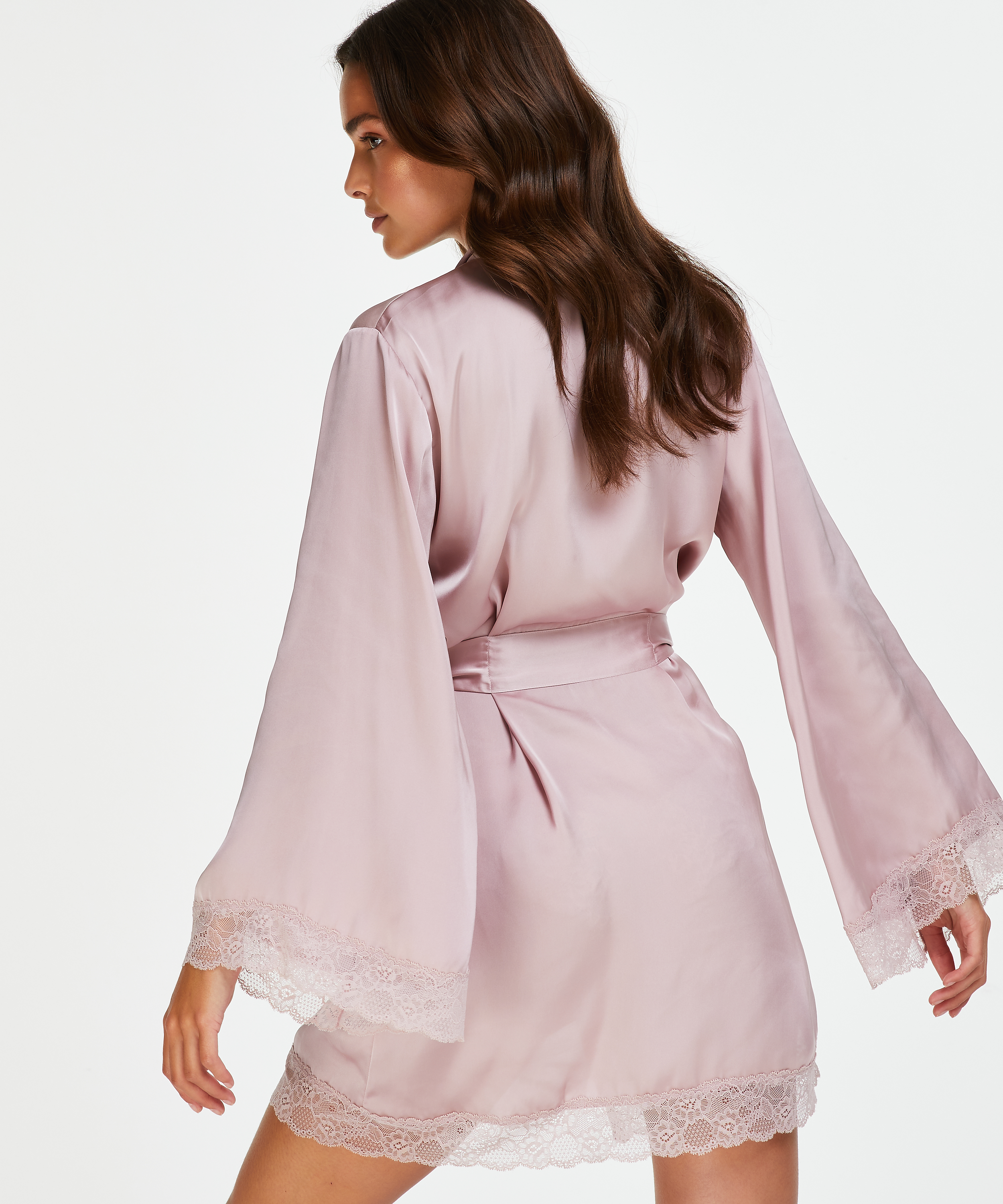 Petite Meili Satin Kimono, Fioletowy, main