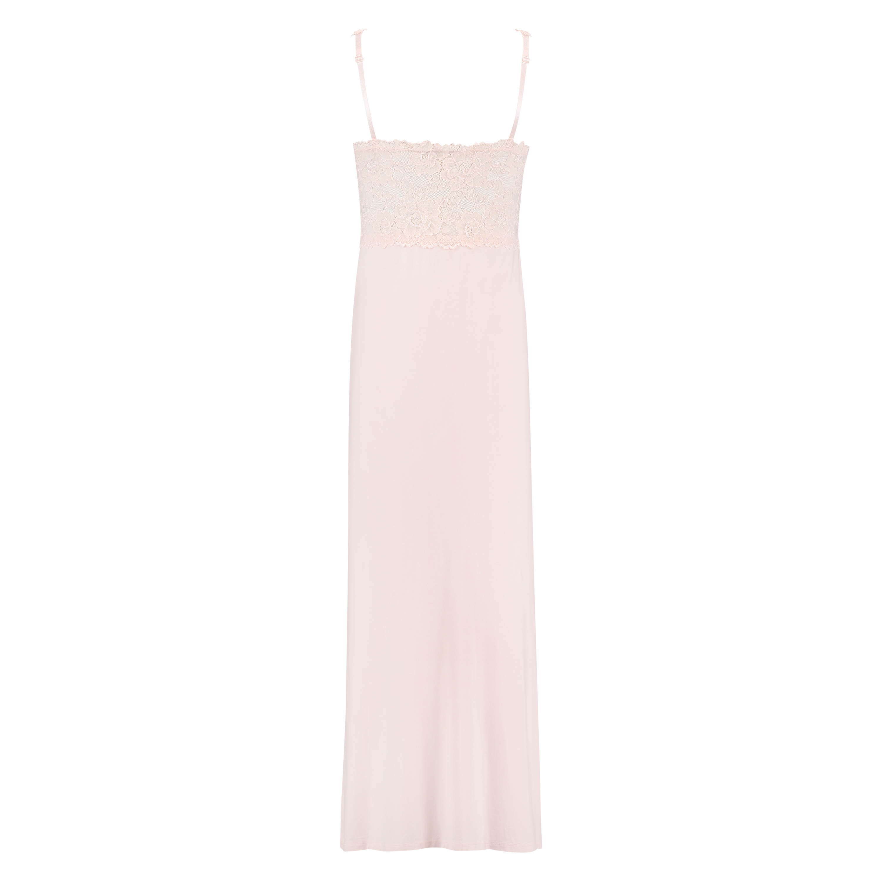Long slip dress Modal lace, R&oacute;żowy, main