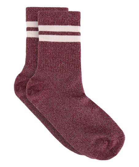 Skarpety Lurex Stripe, Fioletowy