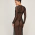 Halka Allover Lace, Czarny