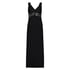 Long slip dress Modal lace, Czarny