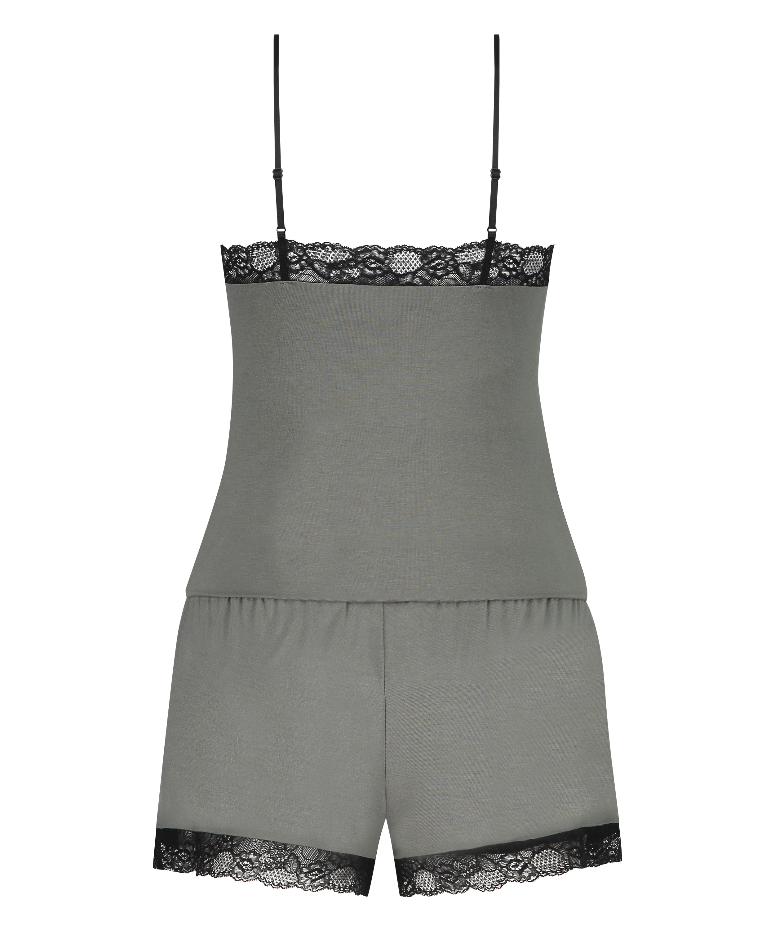 Piżama z szortami i topem na ramiączkach, Zielony, main