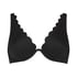 Scallop biustonosz bikini bez wkładek z fiszbinami, Czarny