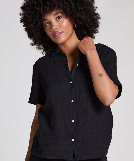 Muślinowa narzutka, Czarny