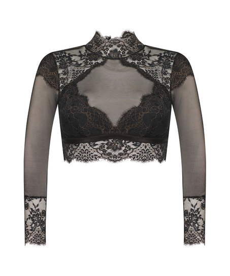 Braletka z długim rękawem Cynthia, Czarny