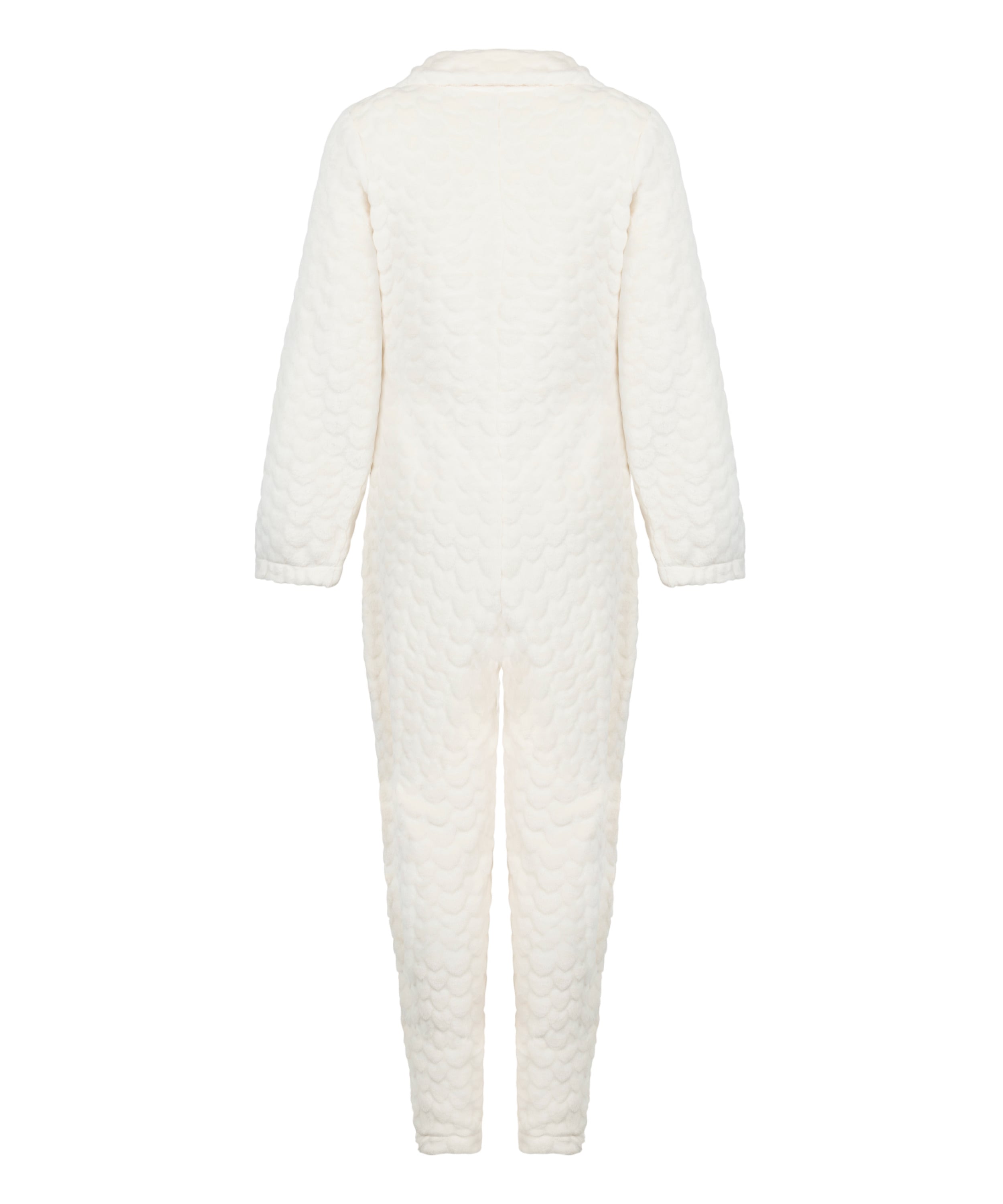 Onesie ze wzorem warkoczy z zamkiem błyskawicznym, Biały, main