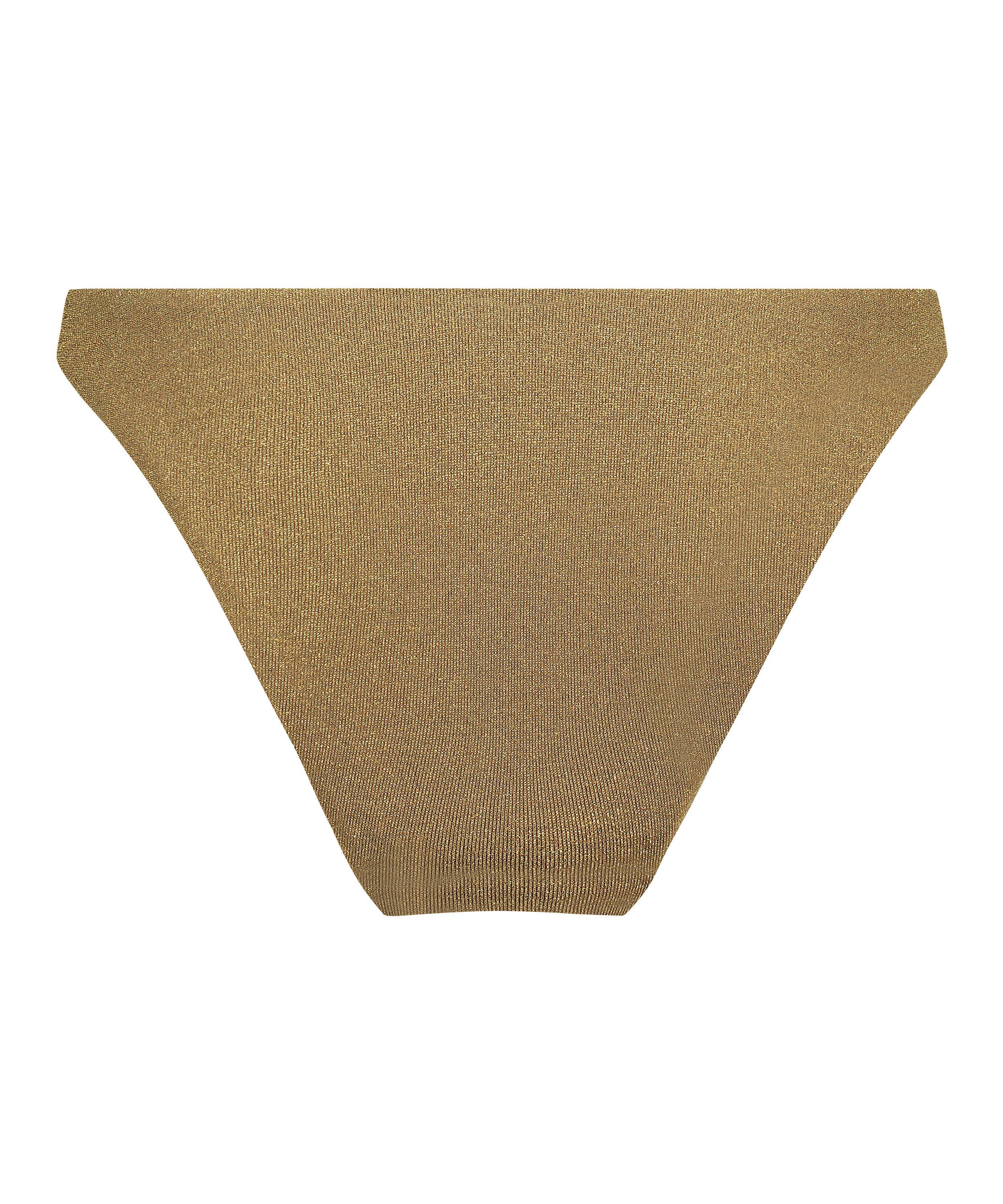 Majtki Bikini Wysoko Krojona Goldie Shimmer, Żółty, main