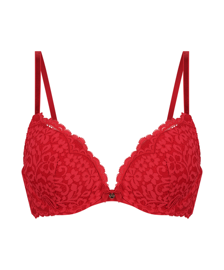 Biustonosz usztywniany push-up Rose, Czerwony