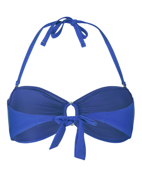 Luksusowy Top Bikini Bandeau z K&oacute;łkiem, Niebieski