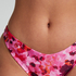Majtki Bikini Wysoko Krojona Floral, R&oacute;żowy