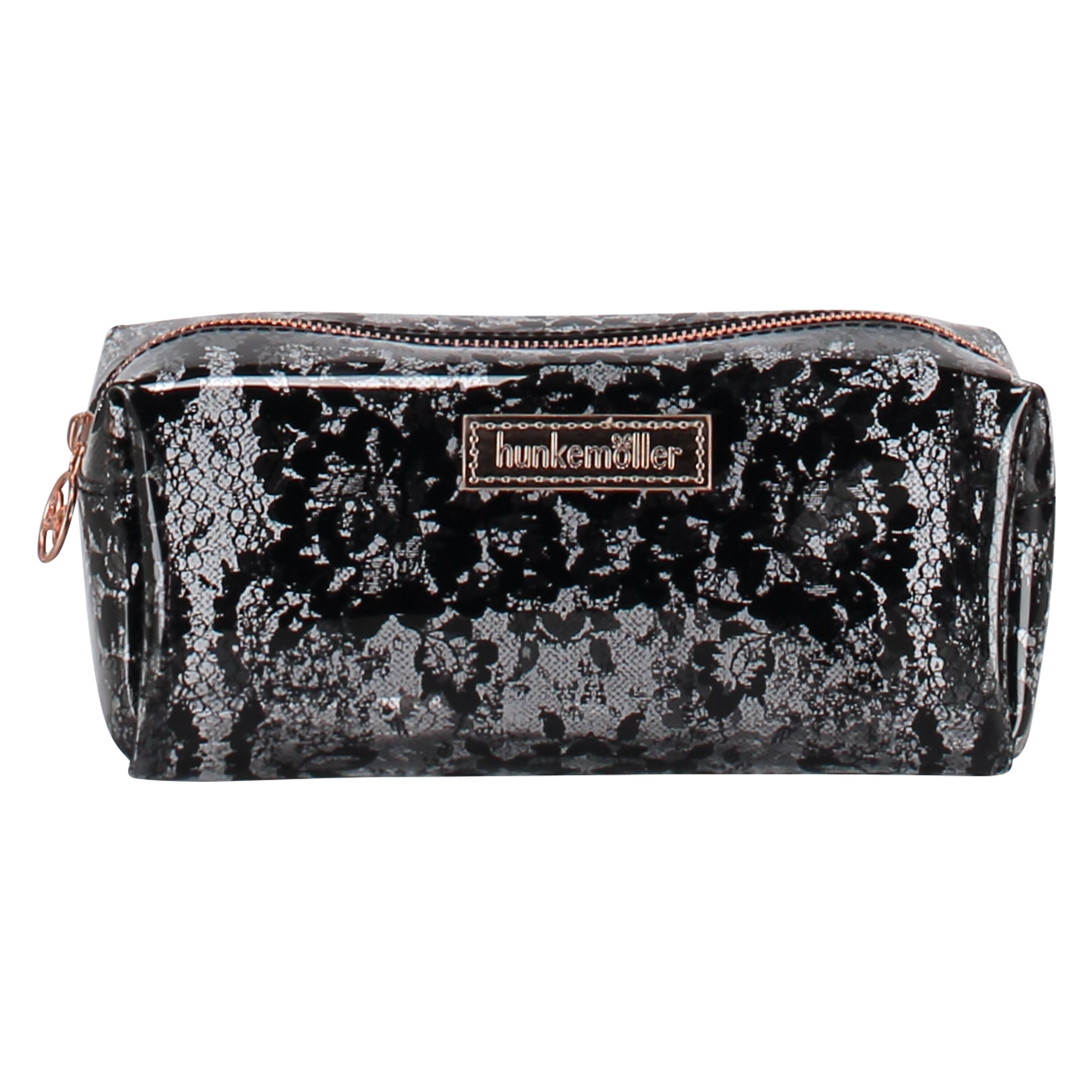 Stripe Plastic Make Up Bag, R&oacute;żowy