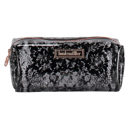 Stripe Plastic Make Up Bag, R&oacute;żowy