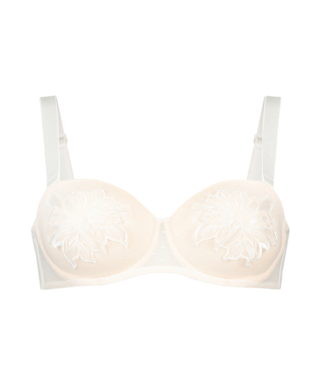 Amelia padded strapless underwired bra, Biały