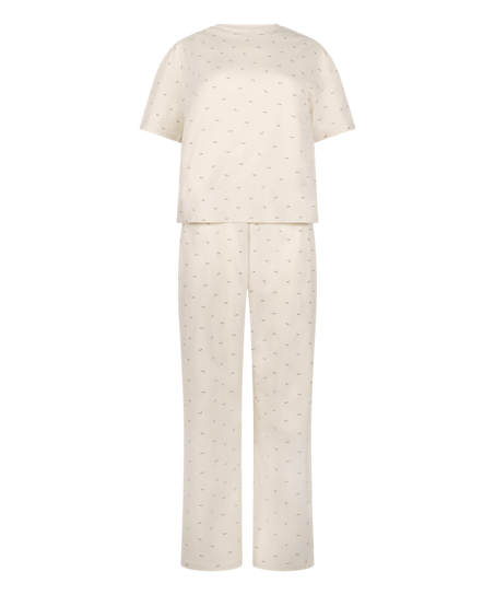 Dżersejowy zestaw piżamowy, Biały