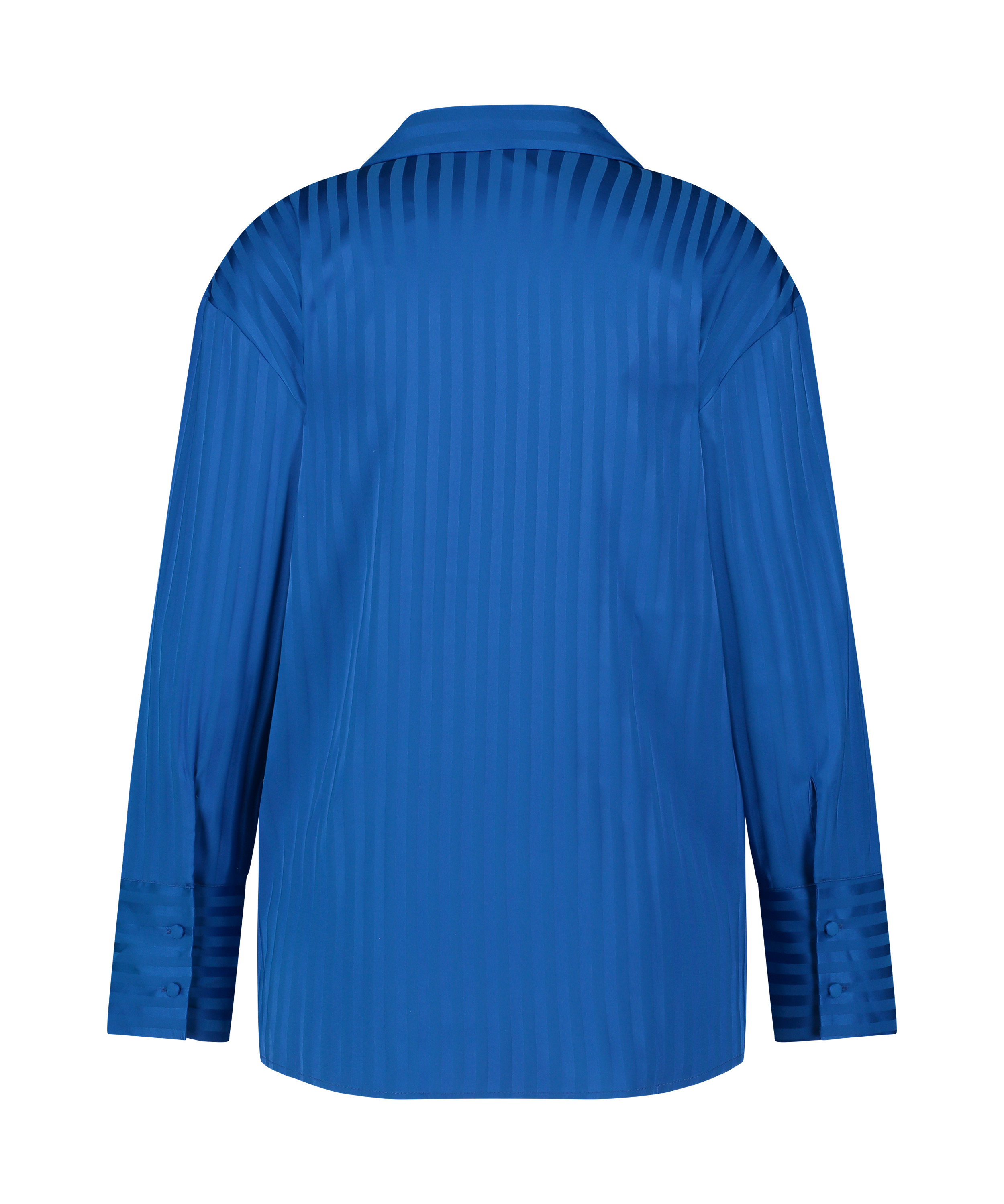 Kurtka z satyny z długimi rękawami, Niebieski, main