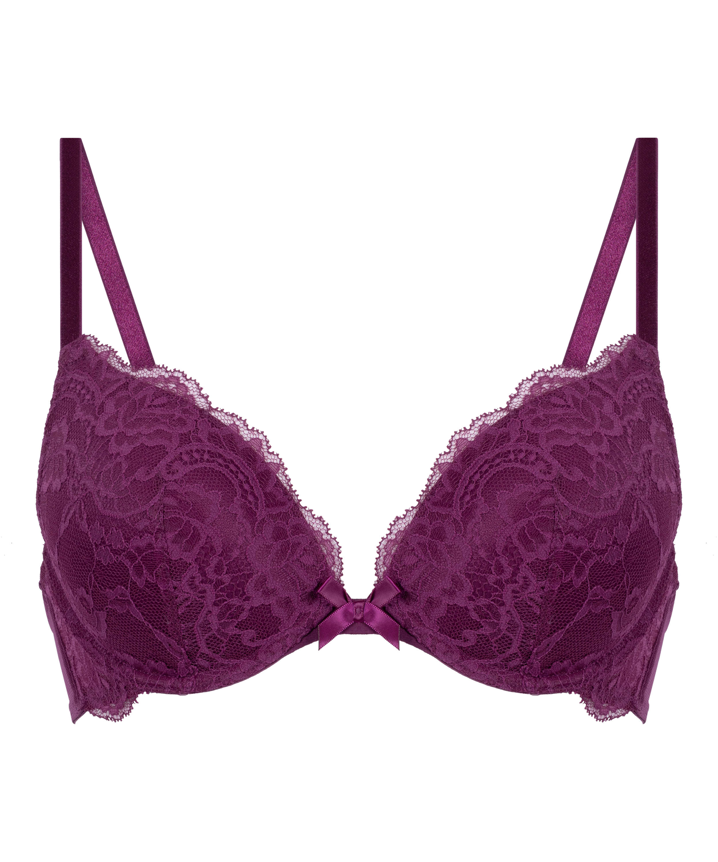 Biustonosz usztywniany push-up z fiszbinami Teddy, Fioletowy, main